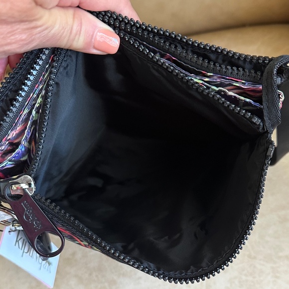 Kipling Crossbody/Shoulder Bag Splash Rainbow Abstract Print Black/Multi NWT - Picture 8 of 16